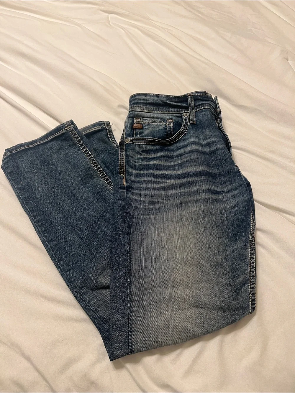 BKE Men's Washed Blue Jake Straight Jeans